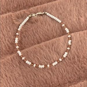 Rose Gold and White seed bead anklet/bracelet